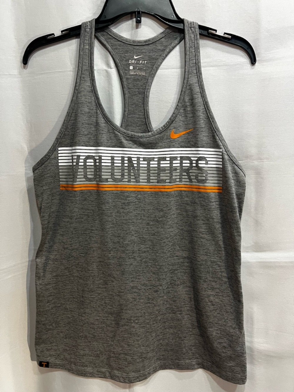 Nike Dri-Fit Grey Heathered Athletic Racerback Tank Volunteers Size L
